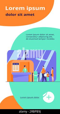 Vektordarstellung der Flughafenwarteschlange Stock Vektor