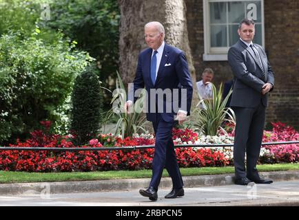 US-Präsident Joe Biden und sein Gefolge besuchen Downing Street, 10. Juli 2023, London, Großbritannien Stockfoto