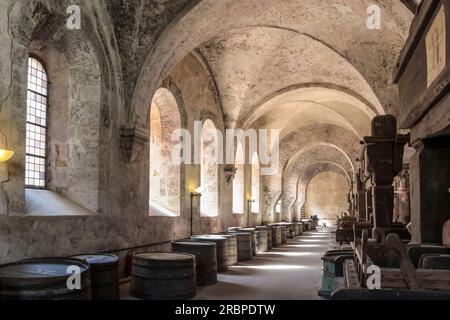 Altes Gewölbe im Zisterzienserkloster Eberbach in Kiedrich, Rheingau, Hessen, Deutschland Stockfoto