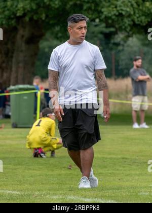 Glasgow, Schottland, Großbritannien. 8. Juli 2023: Ehemaliger keltischer Spieler Bobby Petta auf einem Jugendfußballfest in Glasgow. Stockfoto
