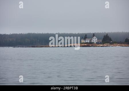 Winter Harbor Lighthouse Maine Stockfoto