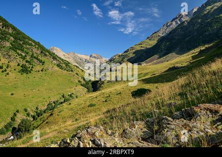 Valle del Rio Ara, Ordesa y Monte Perdido Nationalpark, Ordesa, Huesca, Aragon, Monte Perdido UNESCO-Weltkulturerbe, Pyrenäen, Spanien Stockfoto