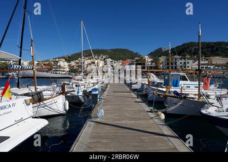 Im Jachthafen von Port d'Andratx, Mallorca, Spanien Stockfoto