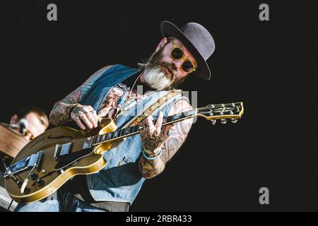 Madrid, Spanien. 06. Juli 2023. Dallas Green of Alexisonfire Band tritt 2023 beim Mad Cool Festival in Villaverde, Madrid, auf. Kredit: SOPA Images Limited/Alamy Live News Stockfoto