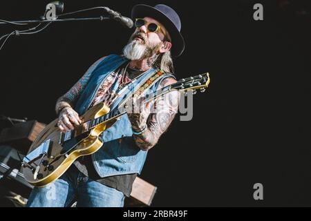 Madrid, Spanien. 06. Juli 2023. Dallas Green of Alexisonfire Band tritt 2023 beim Mad Cool Festival in Villaverde, Madrid, auf. (Foto: Valeria Magri/SOPA Images/Sipa USA) Guthaben: SIPA USA/Alamy Live News Stockfoto