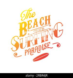 Surfen typografischer Farbverlauf T-Shirt-Design Druck Poster Vektorzeichnung Etikett, Symbol, Plakate Stock Vektor