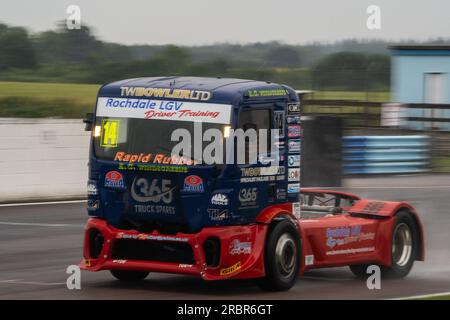 Andover, Großbritannien. 08. Juli 2023. Qualifizierung bei der British Truck Racing Championship auf dem Thruxton Circuit, Andover, Großbritannien, am 8. Juli 2023. Foto: Chris Williams. Nur redaktionelle Verwendung, Lizenz für kommerzielle Verwendung erforderlich. Keine Verwendung bei Wetten, Spielen oder Veröffentlichungen von Clubs/Ligen/Spielern. Kredit: UK Sports Pics Ltd/Alamy Live News Stockfoto