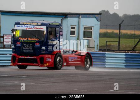 Andover, Großbritannien. 08. Juli 2023. Qualifizierung bei der British Truck Racing Championship auf dem Thruxton Circuit, Andover, Großbritannien, am 8. Juli 2023. Foto: Chris Williams. Nur redaktionelle Verwendung, Lizenz für kommerzielle Verwendung erforderlich. Keine Verwendung bei Wetten, Spielen oder Veröffentlichungen von Clubs/Ligen/Spielern. Kredit: UK Sports Pics Ltd/Alamy Live News Stockfoto