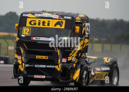Andover, Großbritannien. 08. Juli 2023. Qualifizierung bei der British Truck Racing Championship auf dem Thruxton Circuit, Andover, Großbritannien, am 8. Juli 2023. Foto: Chris Williams. Nur redaktionelle Verwendung, Lizenz für kommerzielle Verwendung erforderlich. Keine Verwendung bei Wetten, Spielen oder Veröffentlichungen von Clubs/Ligen/Spielern. Kredit: UK Sports Pics Ltd/Alamy Live News Stockfoto