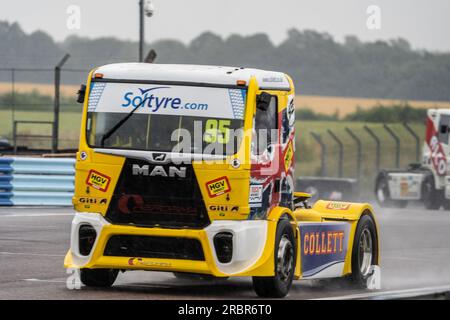 Andover, Großbritannien. 08. Juli 2023. Qualifizierung bei der British Truck Racing Championship auf dem Thruxton Circuit, Andover, Großbritannien, am 8. Juli 2023. Foto: Chris Williams. Nur redaktionelle Verwendung, Lizenz für kommerzielle Verwendung erforderlich. Keine Verwendung bei Wetten, Spielen oder Veröffentlichungen von Clubs/Ligen/Spielern. Kredit: UK Sports Pics Ltd/Alamy Live News Stockfoto