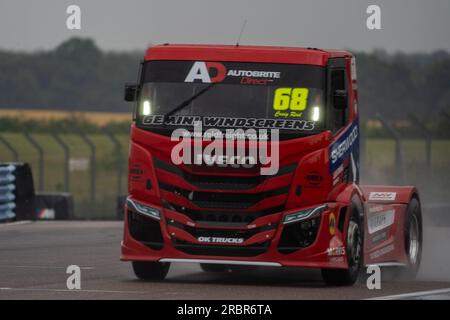 Andover, Großbritannien. 08. Juli 2023. Qualifizierung bei der British Truck Racing Championship auf dem Thruxton Circuit, Andover, Großbritannien, am 8. Juli 2023. Foto: Chris Williams. Nur redaktionelle Verwendung, Lizenz für kommerzielle Verwendung erforderlich. Keine Verwendung bei Wetten, Spielen oder Veröffentlichungen von Clubs/Ligen/Spielern. Kredit: UK Sports Pics Ltd/Alamy Live News Stockfoto