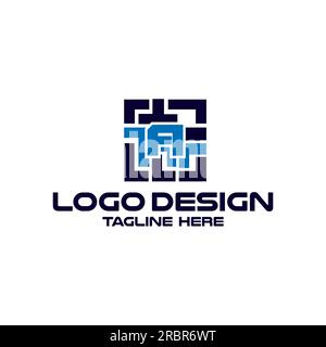 Abstrakter Buchstabe A Ambigram Logo. Modernes Logo Stock Vektor