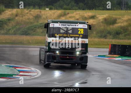 Andover, Großbritannien. 08. Juli 2023. Qualifizierung bei der British Truck Racing Championship auf dem Thruxton Circuit, Andover, Großbritannien, am 8. Juli 2023. Foto: Chris Williams. Nur redaktionelle Verwendung, Lizenz für kommerzielle Verwendung erforderlich. Keine Verwendung bei Wetten, Spielen oder Veröffentlichungen von Clubs/Ligen/Spielern. Kredit: UK Sports Pics Ltd/Alamy Live News Stockfoto