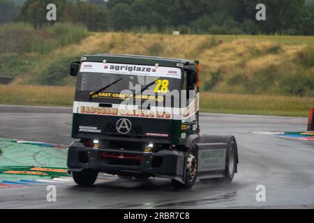 Andover, Großbritannien. 08. Juli 2023. Qualifizierung bei der British Truck Racing Championship auf dem Thruxton Circuit, Andover, Großbritannien, am 8. Juli 2023. Foto: Chris Williams. Nur redaktionelle Verwendung, Lizenz für kommerzielle Verwendung erforderlich. Keine Verwendung bei Wetten, Spielen oder Veröffentlichungen von Clubs/Ligen/Spielern. Kredit: UK Sports Pics Ltd/Alamy Live News Stockfoto