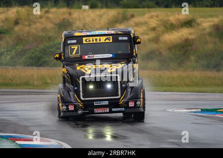 Andover, Großbritannien. 08. Juli 2023. Qualifizierung bei der British Truck Racing Championship auf dem Thruxton Circuit, Andover, Großbritannien, am 8. Juli 2023. Foto: Chris Williams. Nur redaktionelle Verwendung, Lizenz für kommerzielle Verwendung erforderlich. Keine Verwendung bei Wetten, Spielen oder Veröffentlichungen von Clubs/Ligen/Spielern. Kredit: UK Sports Pics Ltd/Alamy Live News Stockfoto