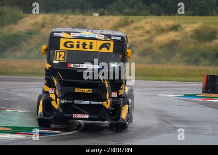 Andover, Großbritannien. 08. Juli 2023. Qualifizierung bei der British Truck Racing Championship auf dem Thruxton Circuit, Andover, Großbritannien, am 8. Juli 2023. Foto: Chris Williams. Nur redaktionelle Verwendung, Lizenz für kommerzielle Verwendung erforderlich. Keine Verwendung bei Wetten, Spielen oder Veröffentlichungen von Clubs/Ligen/Spielern. Kredit: UK Sports Pics Ltd/Alamy Live News Stockfoto