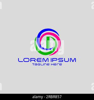 SYMBOLVORLAGE FÜR DAS ABSTRAKTE WIRBELLOGO MIT BUCHSTABE E. Stock Vektor