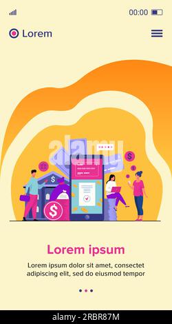 Menschen mit Smartphones, die eine mobile Banking-App verwenden Stock Vektor