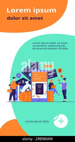 Menschen mit Smartphones, die eine mobile Banking-App verwenden Stock Vektor