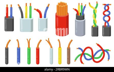 Farbenfroher Elektrokabelsatz Stock Vektor
