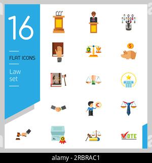 Gesetz-Icon-Set Stock Vektor