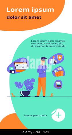 Studiengang für männliche Studentinnen im College Stock Vektor