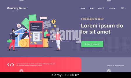 Menschen mit Smartphones, die eine mobile Banking-App verwenden Stock Vektor