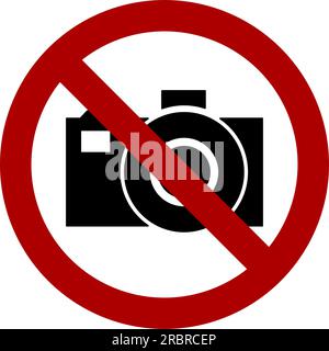 Kein Foto-Kamera-Zeichen bedeutet, dass das Aufnehmen von Bildern nicht erlaubt ist. Vektorbild. Stock Vektor