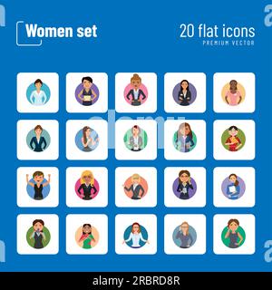 Frauen-Icons-Set Stock Vektor