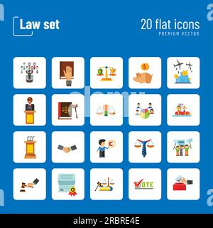 Gesetz-Icon-Set Stock Vektor