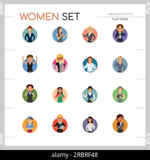 Frauen-Icons-Set Stock Vektor