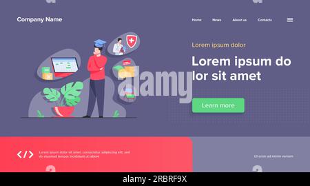 Studiengang für männliche Studentinnen im College Stock Vektor