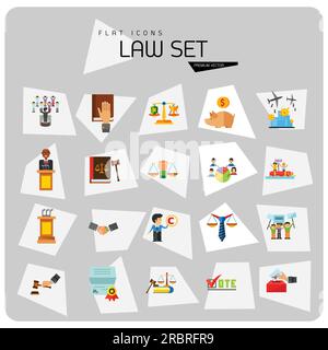 Gesetz-Icon-Set Stock Vektor