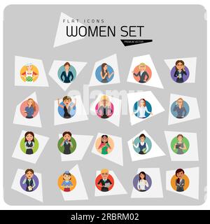 Frauen-Icons-Set Stock Vektor