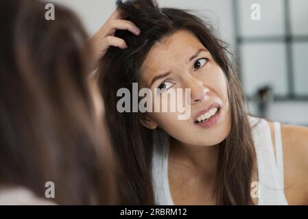 Eine Frau hat einen schlechten Tag Stockfoto