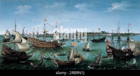 Die Ankunft in Vlissingen von Frederick V, Elector Palatine 1632 von Hendrick Cornelisz Vroom Stockfoto