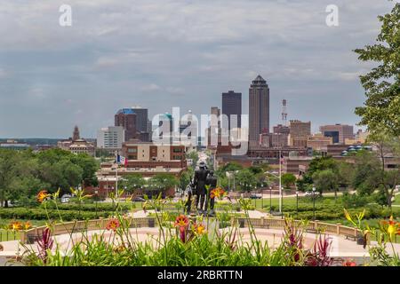 Des Moines ist die Hauptstadt und die bevölkerungsreichste Stadt im US-Bundesstaat Iowa. Es ist auch der Bezirkssitz von Polk County. Ein kleiner Teil des Stockfoto