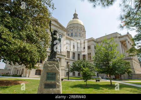 Das Georgia State Capitol in Atlanta, Georgia, in den Vereinigten Staaten, ist ein architektonisch und historisch bedeutendes Gebäude. Es wurde benannt Stockfoto