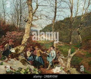 Frühling im Wiener Wald 1861 von Ferdinand Georg Waldmüller Stockfoto