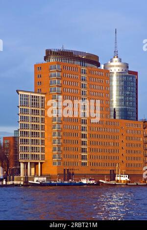 Hanseatic Trade Center, Speicherstadt, Hamburg, Deutschland, Kehrwiederspitze, HTC Stockfoto