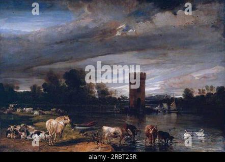 Blick in Tabley Park 1818 von James ward Stockfoto