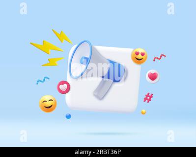3D-Megafon-Lautsprecher Stock Vektor