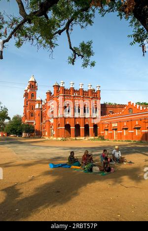 Pudukkottai Court die herrliche Architektur ist einer der größten Plätze in Tamil Nadu. Pudukkottai wurde unter der zu einem fürstlichen Staat Britischen Indiens Stockfoto