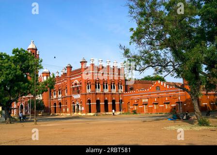 Pudukkottai Court die herrliche Architektur ist einer der größten Plätze in Tamil Nadu. Pudukkottai wurde unter der zu einem fürstlichen Staat Britischen Indiens Stockfoto