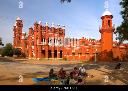 Pudukkottai Court die herrliche Architektur ist einer der größten Plätze in Tamil Nadu. Pudukkottai wurde unter der zu einem fürstlichen Staat Britischen Indiens Stockfoto