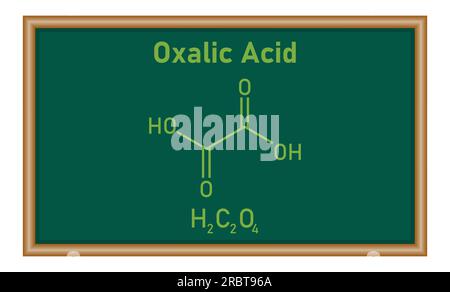 Chemische Struktur der Oxalsäure (H2C2O4). Chemische Ressourcen für Lehrer und Schüler. Chemie-Ressourcen für Lehrer und Schüler. Stock Vektor