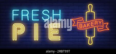 Frischer Neontext mit Rollnadel Stock Vektor