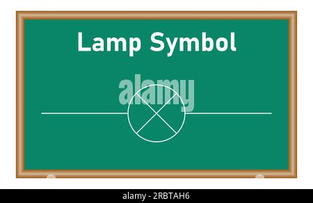 Elektrisches Lampensymbol in der Physik. Ressourcen für Lehrer und Schüler. Stock Vektor