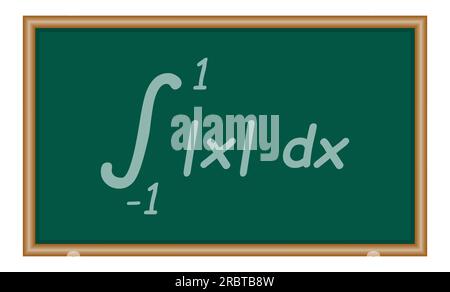 Integral des absoluten Wertes von x. Mathematikressourcen für Lehrer und Schüler. Stock Vektor