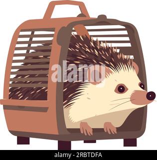 Süßer Igel, gefangen in einer Containertasche Stock Vektor